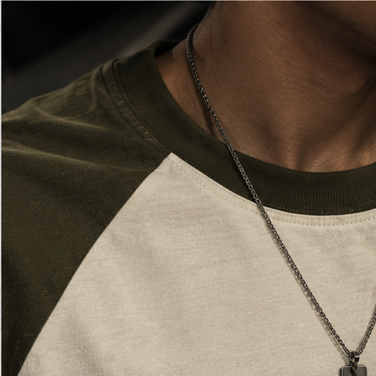 Olive Green Off White Oversized Raglan