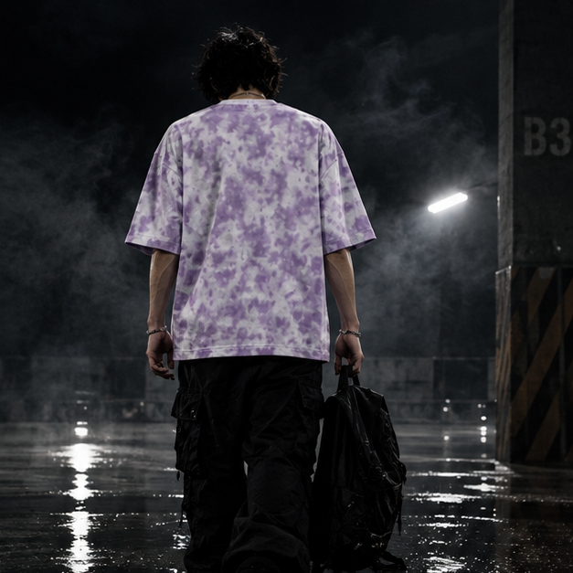 White Lavender Wash Tie Dye Oversized T-Shirt