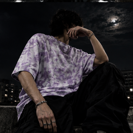 White Lavender Wash Tie Dye Oversized T-Shirt