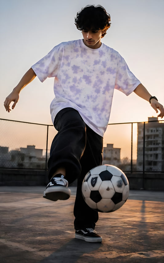 White Lavender Wash Tie Dye Oversized T-Shirt