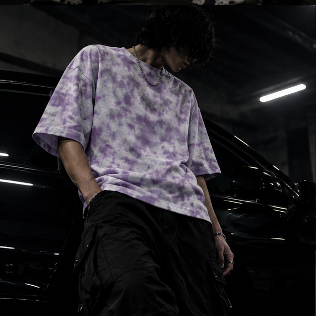 White Lavender Wash Tie Dye Oversized T-Shirt