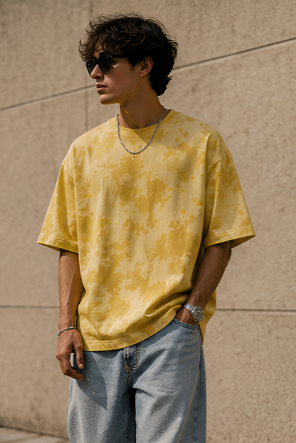 Yellow Wash Tie Dye Oversized T-Shirt