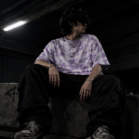 White Lavender Wash Tie Dye Oversized T-Shirt