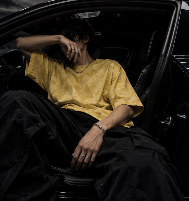 Yellow Wash Tie Dye Oversized T-Shirt