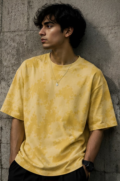 Yellow Wash Tie Dye Oversized T-Shirt