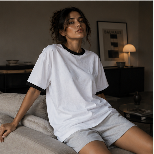 Black Hoop White Ringer T-Shirt