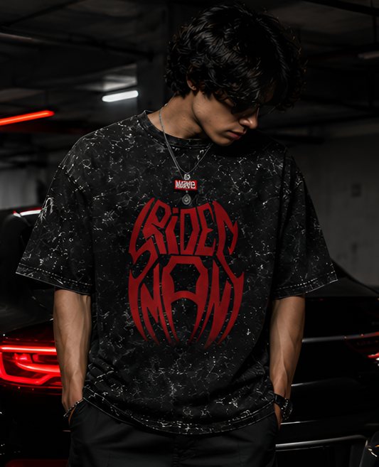 Marvel's Spiderman Acid Wash Oversized T-Shirt