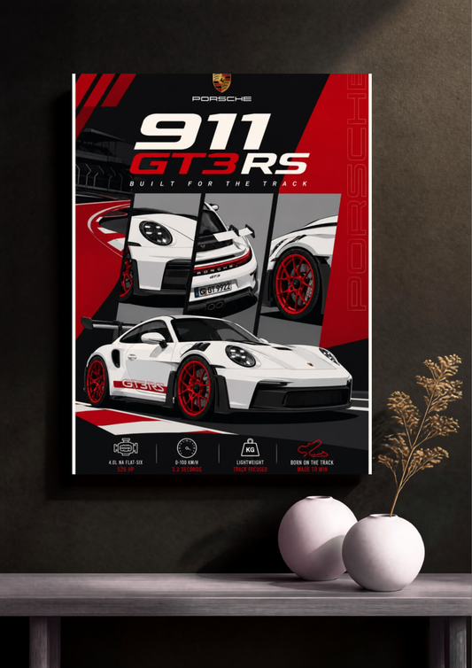 911 GT3 RS Car Poster