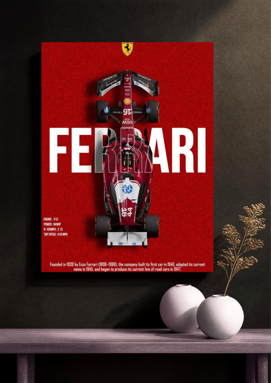 Ferrari Red F1 Poster