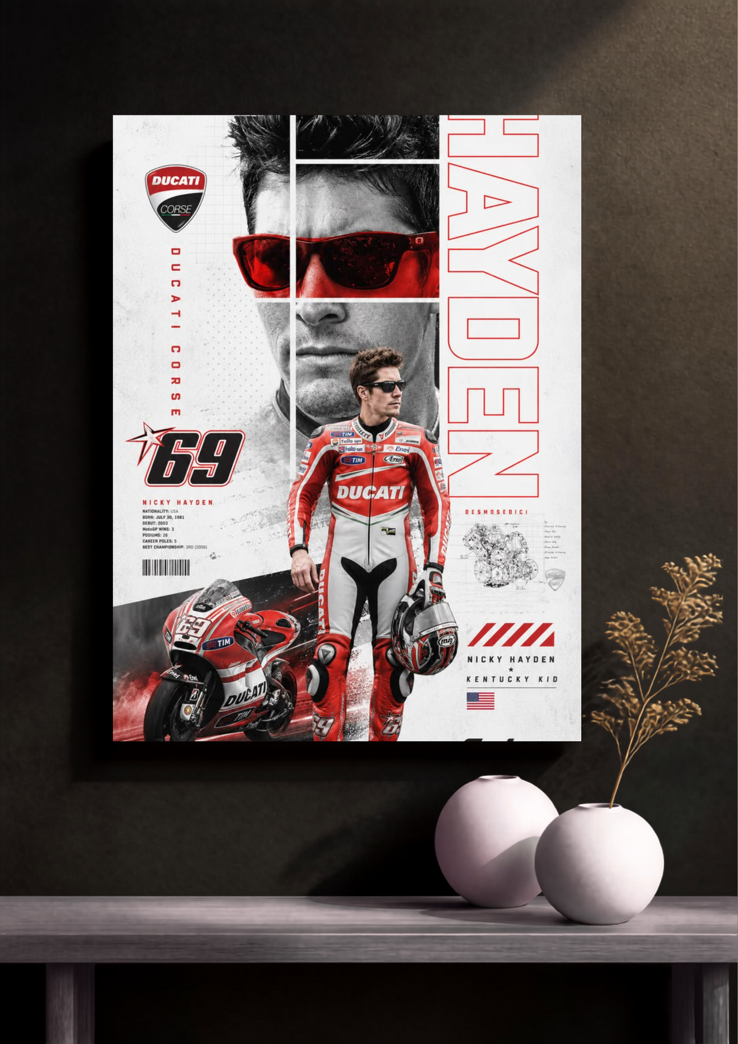 Micky Hayden MotoGP Posters