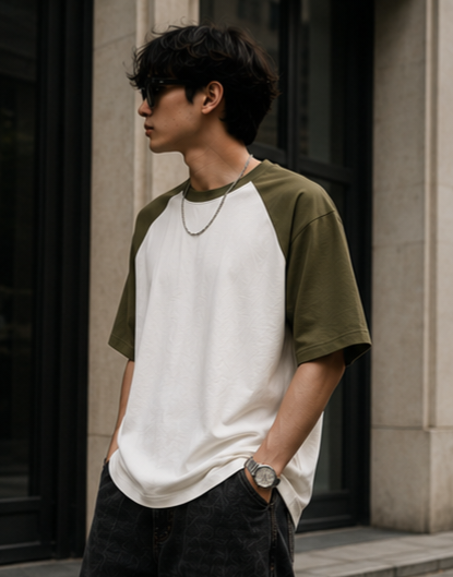 Olive Green Oversized Raglan
