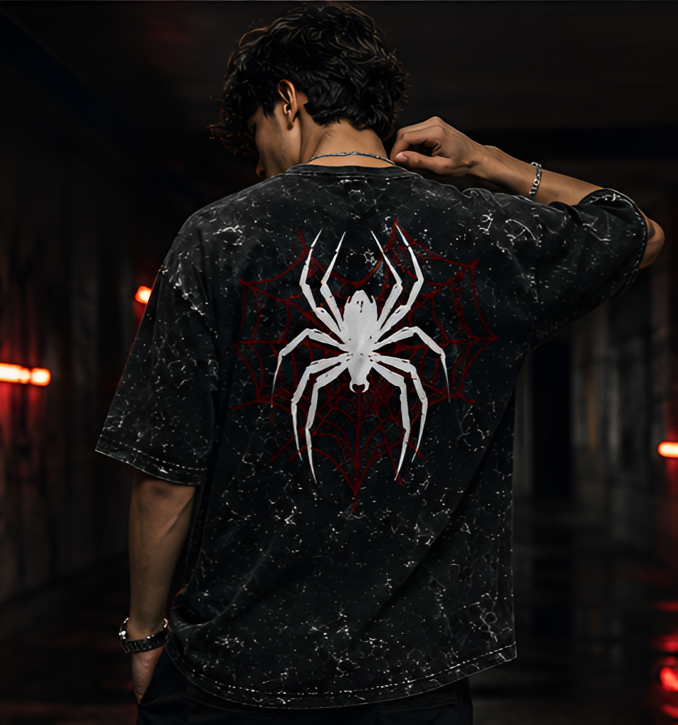 Marvel's Spiderman Acid Wash Oversized T-Shirt