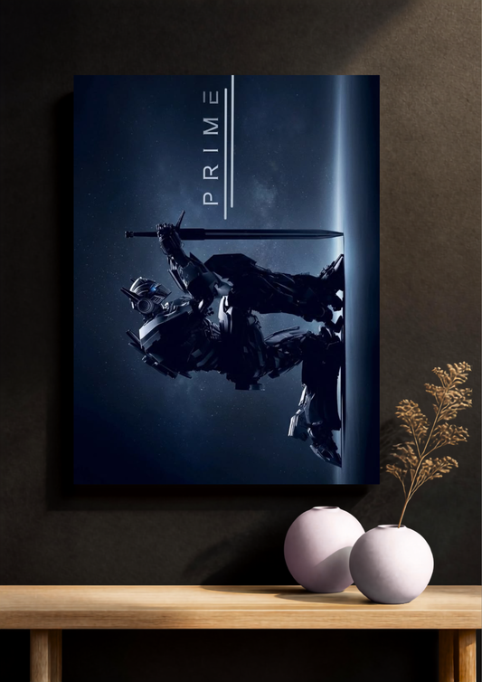 Optimus Prime In Front Of God Poster