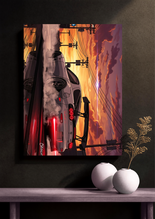 Toyota Supra Illustration Poster