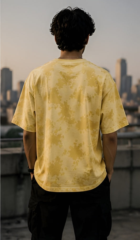 Yellow Wash Tie Dye Oversized T-Shirt