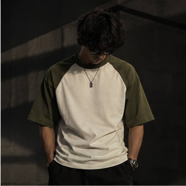 Olive Green Off White Oversized Raglan