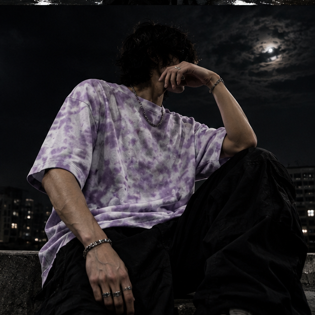 White Lavender Wash Tie Dye Oversized T-Shirt