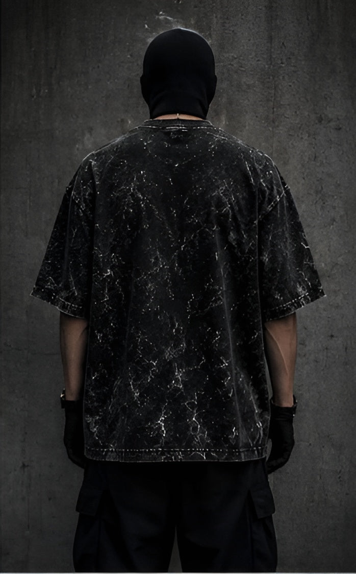 Black Acid Wash Oversized Tee