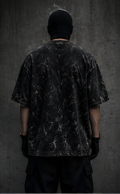Black Acid Wash Oversized Tee